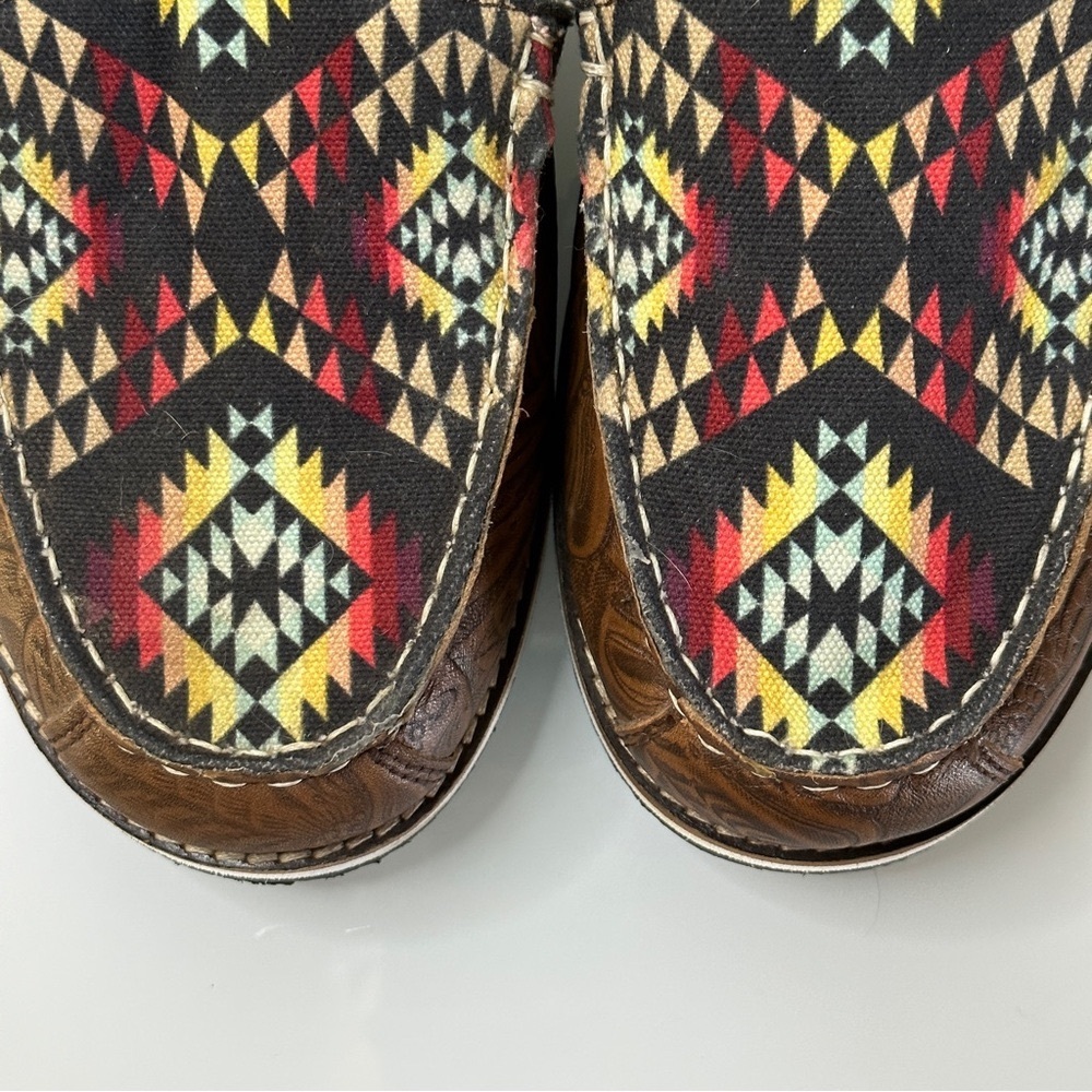 Myra Bag Moc Toe Leather + Canvas Shoes 9 Western - Picture 6 of 9